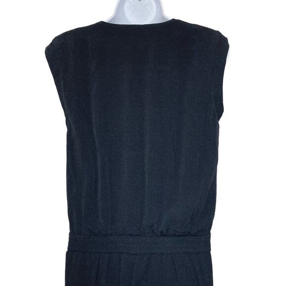 J.Crew Black Sleeveless Jumpsuit Angled Asymmetrical Front Zipper Jogger Size 2P - Picture 9 of 16